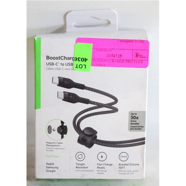 BELKIN BOOSTCHARGE PRO FLEX USB-C CABLE