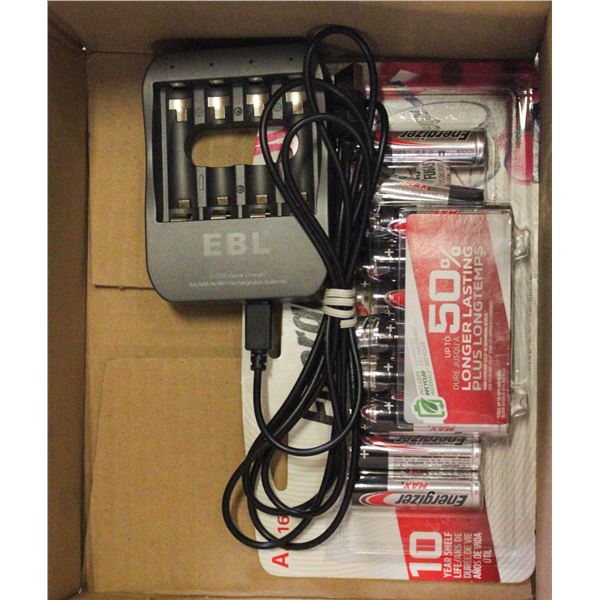 BATTERY CHARGER WITH RECHARGEABLE BATTERIES