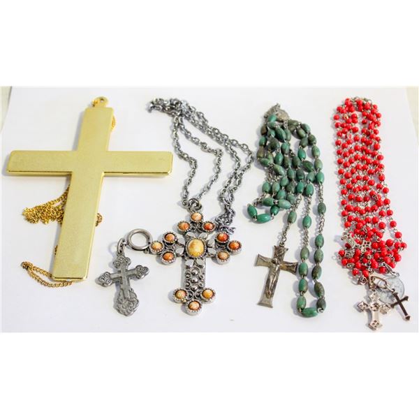 ESTATE VINTAGE ROSARIES & CROSSES