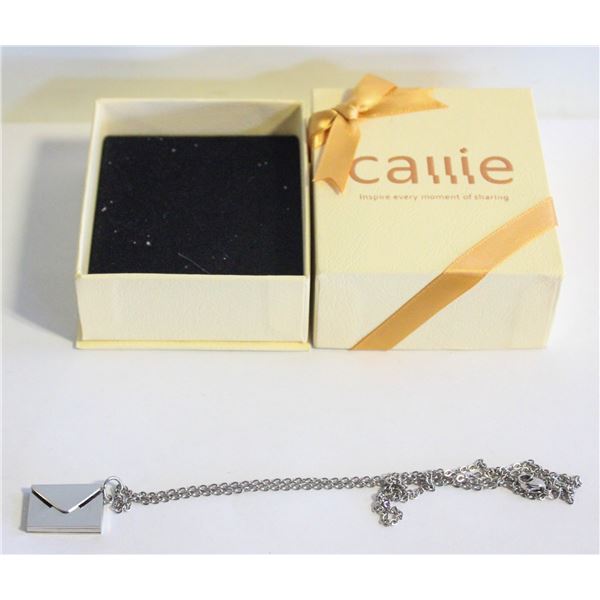 SILVER "ENVELOPE LOCKET" IN BOX- INSCRIBED-
