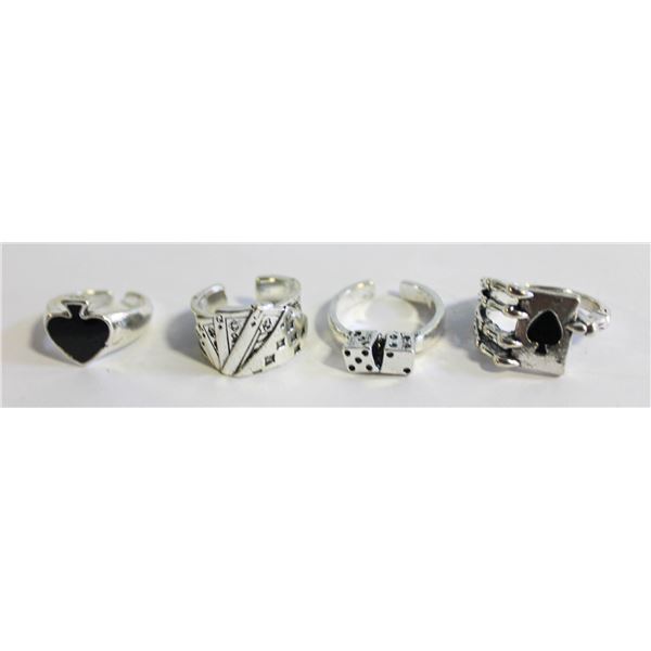 SET OF 4 ROYAL CASINO STYLE RINGS