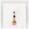 Image 1 : #58-NATURAL YELLOW CITRINE & CZ PENDANT