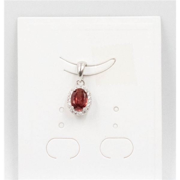 #31-NATURAL RHODOLITE GARNET & CZ PENDANT