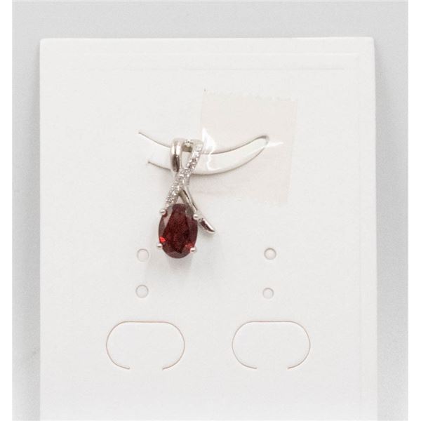 #27-NATURAL RHODOLITE GARNET & CZ PENDANT