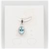 Image 1 : #69-NATURAL BLUE TOPAZ & CZ PENDANT