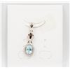 Image 1 : #67-NATURAL BLUE TOPAZ & CZ PENDANT