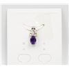 Image 1 : #09-NATURAL PURPLE AMETHYST & CZ PENDANT