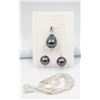 Image 1 : #270-SEA SHELL PEARL EARRINGS & PENDANT NECKLACE