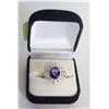 Image 1 : ESTATE HALLMARKED AMETHYST CLUSTER RING