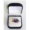 Image 1 : ESTATE AMETHYST PURPLE LARGE RING IN BOX