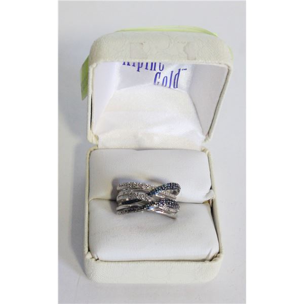 925 SILVER SAPPHIRE & DIAMOND RING IN