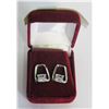 Image 1 : 925 SILVER SOLITAIRE EARRINGS IN BOX-ESTATE
