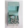 Image 1 : ESTATE 925 SILVER DIAMOND EARRINGS IN BOX