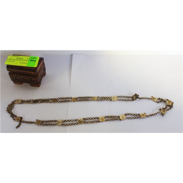 ESTATE COIN NECKLACE IN WOOD BOX-ESTATE