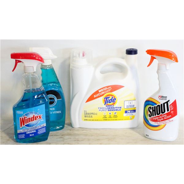 HOUSEHOLD CLEANERS/DETERGENT- BOX LOT