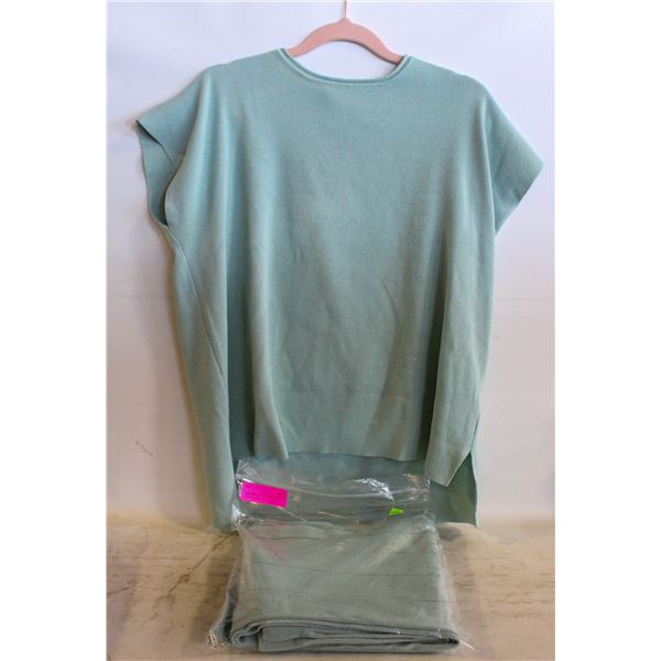 NEW SMALL LIGHT GREEN BLUE SLEEVELESS TANK + PANTS