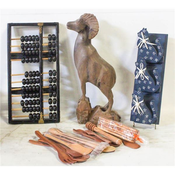 BOX OF NEW WOODEN CUTLERY, OTHER WOODEN