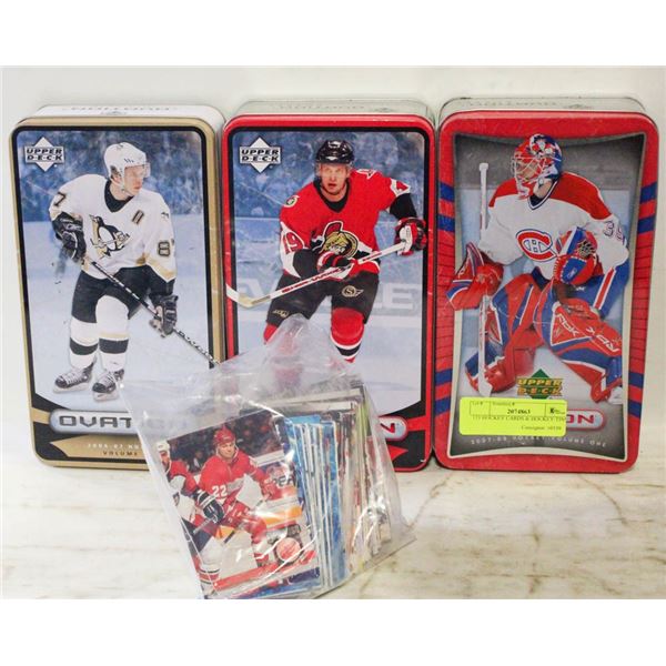 173 HOCKEY CARDS & HOCKEY TINS