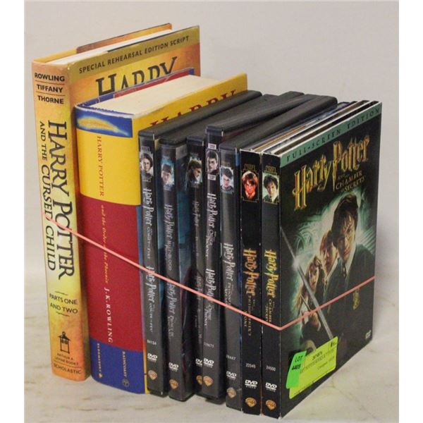 HARRY POTTER BOOKS & 7 DVDS