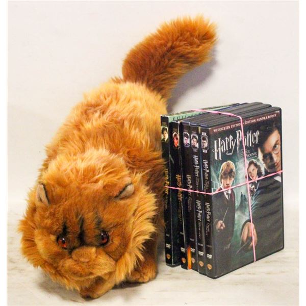 HARRY POTTER CROOKSHANK CAT & 5 DVDS
