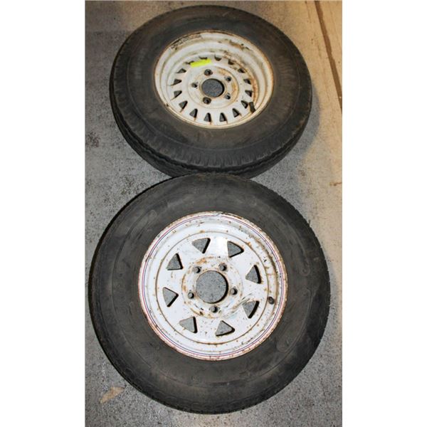 2 ST175/80R13 TRAILER TIRES