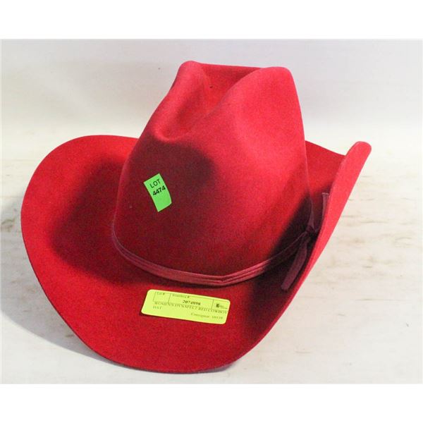 WOMEN'S DYNAFELT RED COWBOY HAT