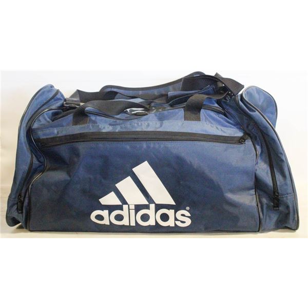 ADIDAS BLUE CANVAS DUFFLE BAG- 29"
