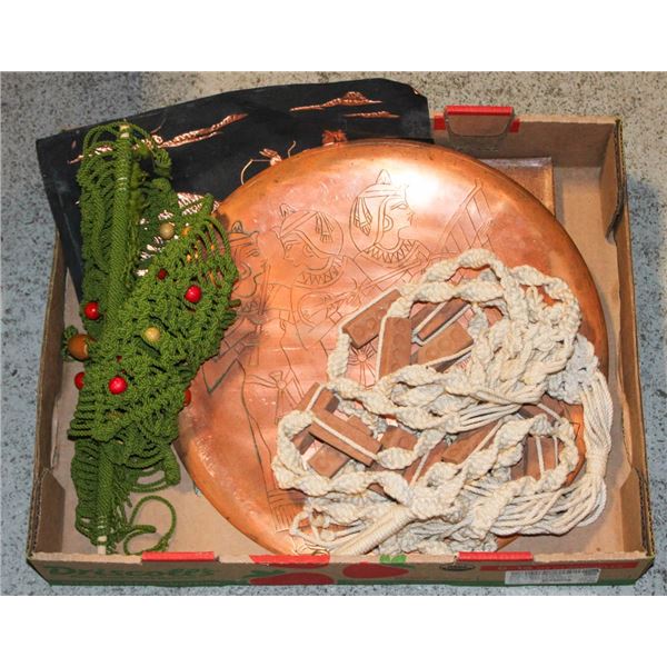 VINTAGE MACROMEE & COPPER ART