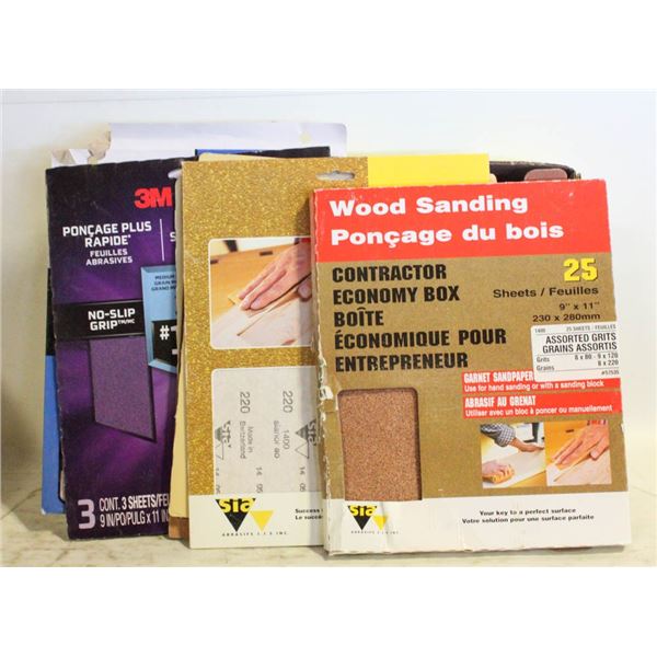 SAND PAPER SHEETS ASSORTED LOT