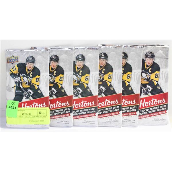 LOT OF 6/ 2015-16 SEALED PACKS OF