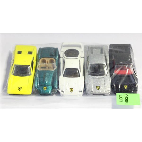 LOT OF 5 HOT WHEELS FERARRI CARS 1970S-1990