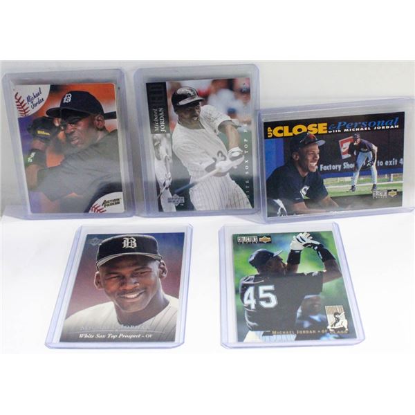 5 MICHAEL JORDAN CARDS IN TOP HOLDERS