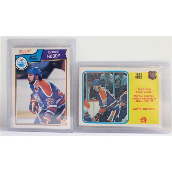 WAYNE GRETZKY & CHARLIE HUDDY OPC CARDS