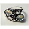 Image 1 : 30)  ROCK CRYSTAL FREE SIZE BY-PASS RING,