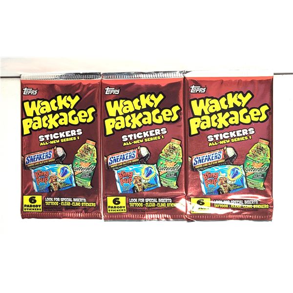 4)  LOT OF 3 PACKAGES OF TOPPS WACKY PACK-