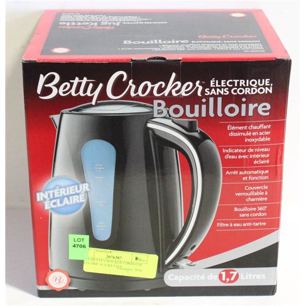 NEW BETTY CROCKER CORDLESS ELECTRIC JUG/KETTLE