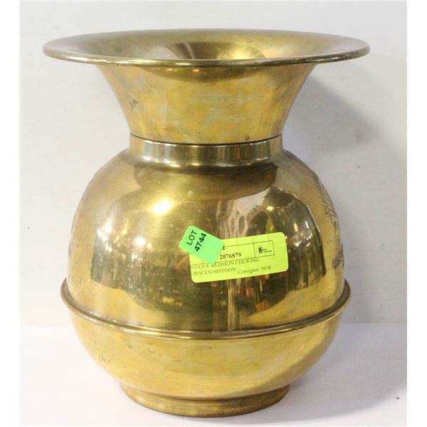 ANTIQUE REDSKIN CHEWING TOBACCO SPITOON