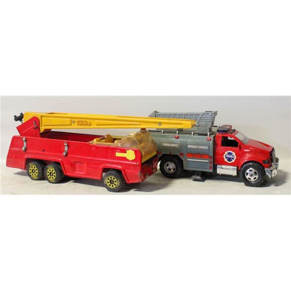 2 LARGE VINTAGE TONKA FIRE/EMERGENCY TRUCKS