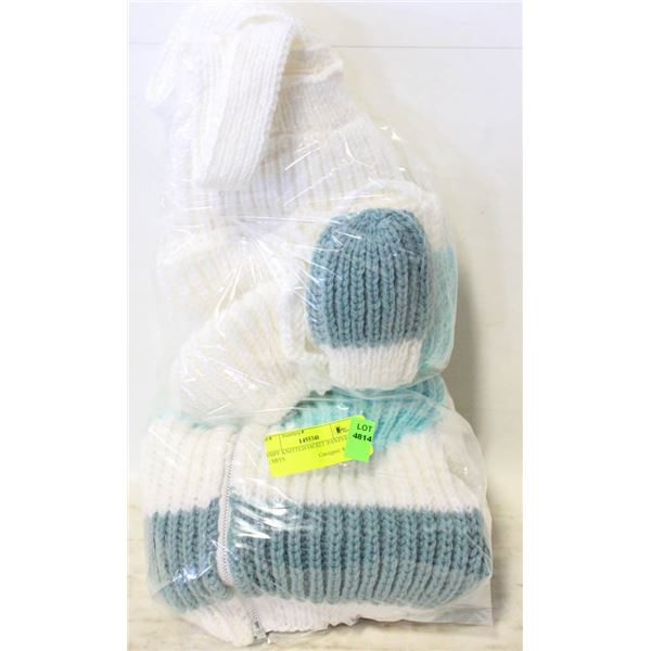 BABY KNITTED JACKET /PANTS/HAT & MITS