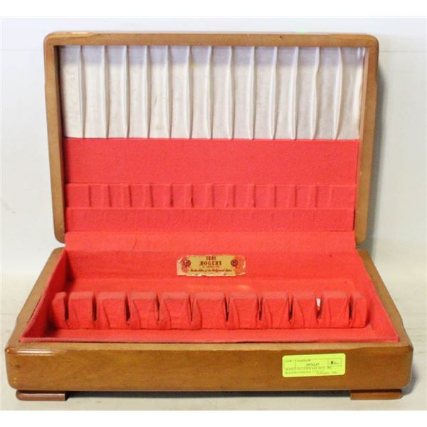 MAPLE SILVERWARE BOX 1881 ROGERS ONEIDA 17"X 12"