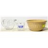 Image 1 : LARGE YELLOWSTONE BOWL & GLASS MEASURING CUPS