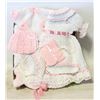 Image 1 : HAND KNITTED BABY BLANKET/DRESS /2 HAT/PURSE