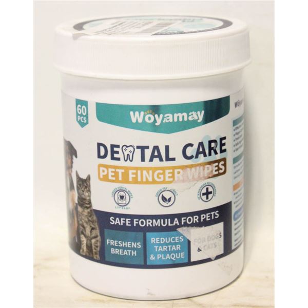 NEW 60 PIECES WOYAMAY DENTAL CARE PET FINGER WIPES