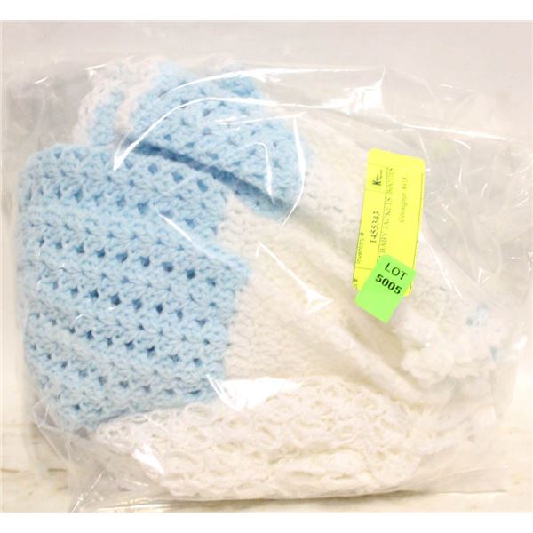 KNITTED 2 BABY JACKETS /BOOTIES /HAT