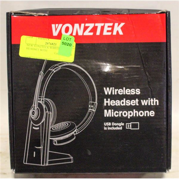 NEW VONZTECK WIRELESS V.50 HEADSET WITH