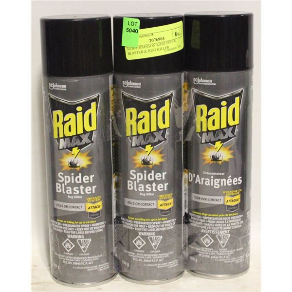 NEW 3 JOHNSON RAID SPIDER BLASTER & BUG KILLER