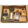 Image 1 : 4 METAL LANTERS ASSORTED SIZES FOR FENCE HANGING-