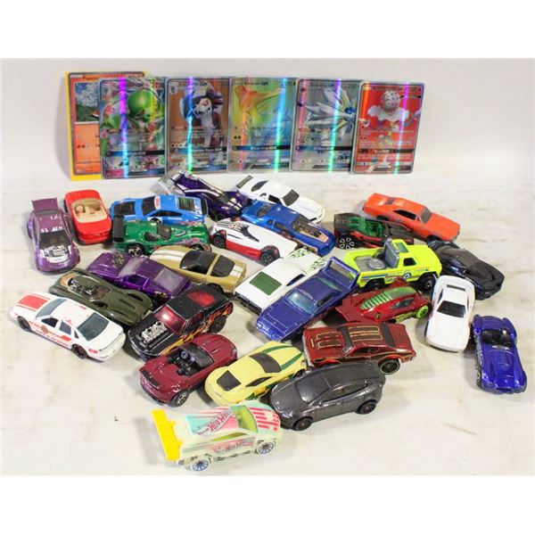LOT OF HOT WHEELS & POKEMON CARDS