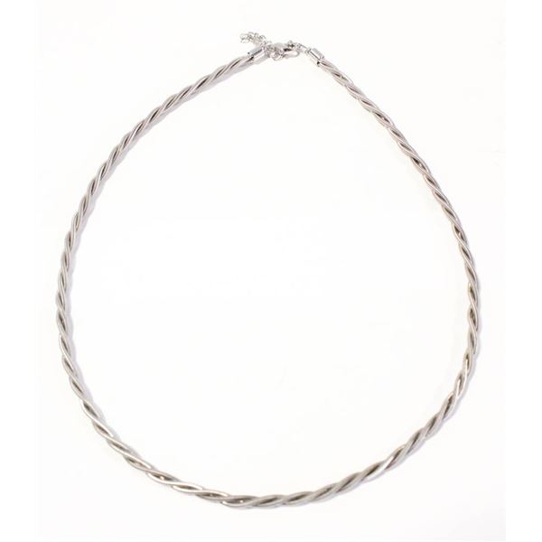 VINTAGE SILVER TONED SPRING NECKLACE