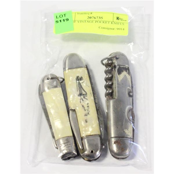 BAG OF VINTAGE POCKET KNIFES